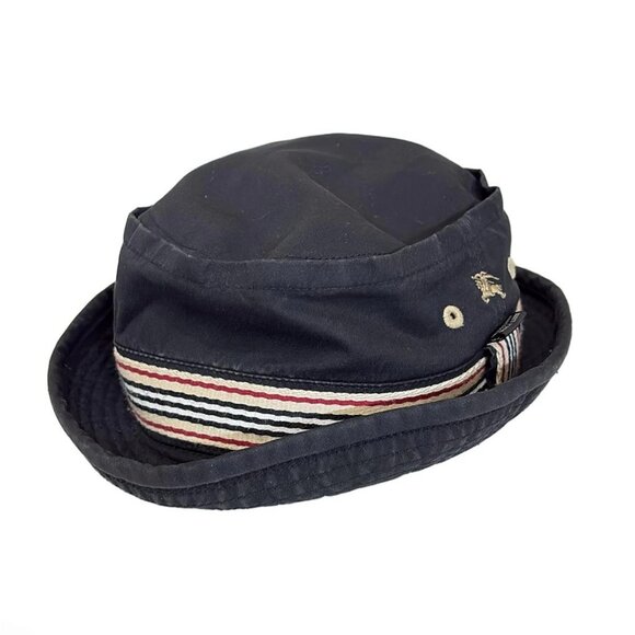 Auth Burberry Black Label - Black Beige Multi Cotton Hat - Picture 3 of 10